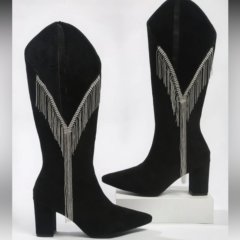 Rhinestone Fringe Cowgirl Boots - Picture 11 of 14